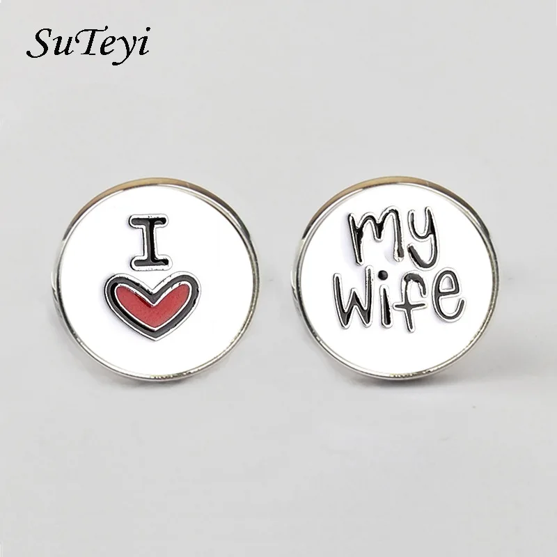 Новые модные запонки для мужчин I Love My Wife дизайн хороший муж Запонки мужские