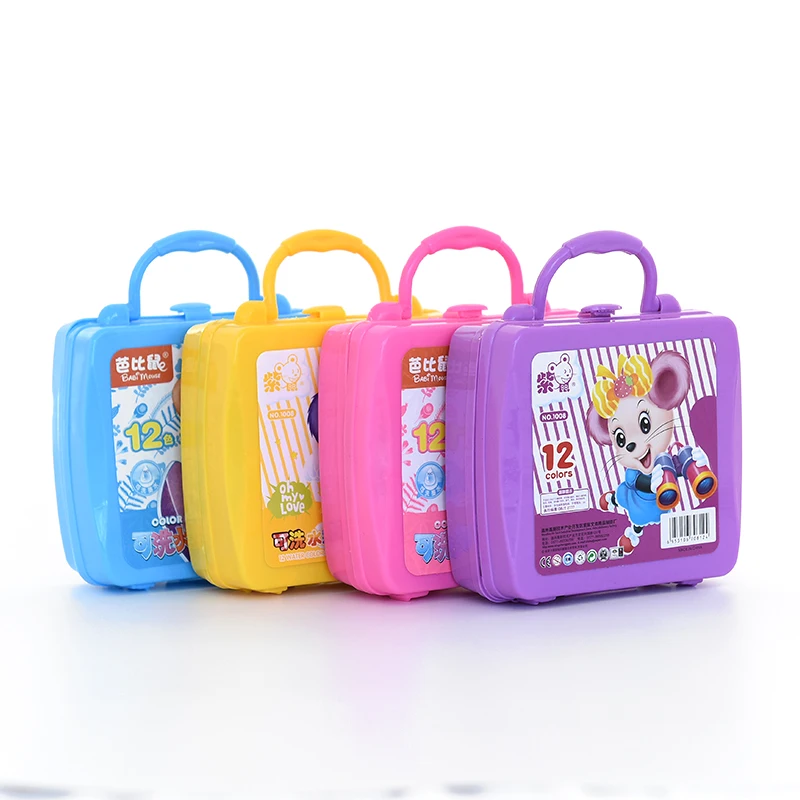 

Washable watercolor pen set 12 colors Children's brushes Pupils school supplies Simple creative stationery wholesale