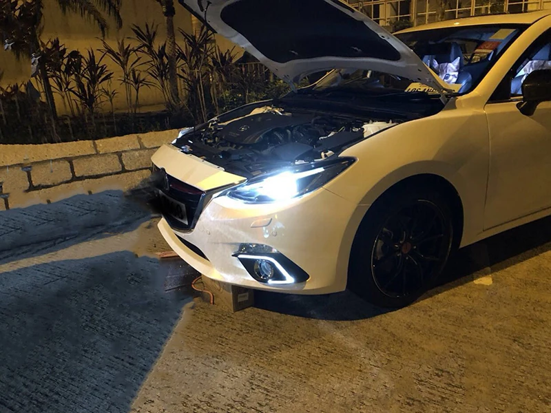 Автомобильные мигающие дневные ходовые огни 2 шт. для Mazda 3 Mazda3 Axela 2014 2015 2016