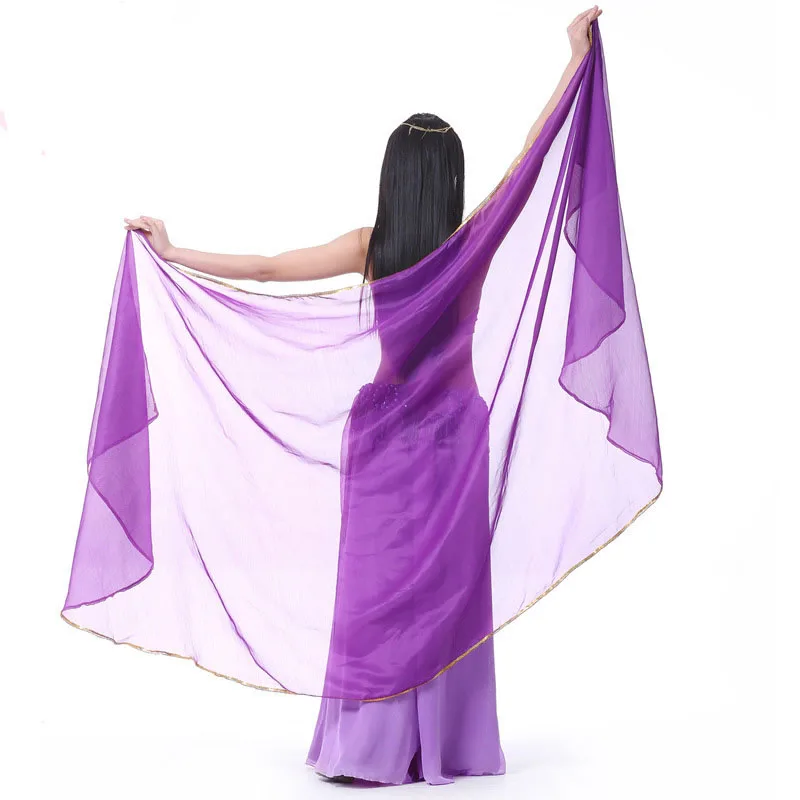 

250*120cm Large Chiffon Belly Dance Veils Shawl Scarf Oriental Eastern Costumes for Women Bellydance Indian Dancing Accessories