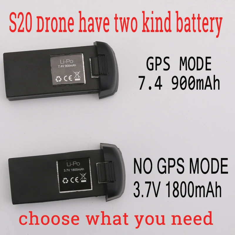 S20 Drone Battery Accessories 3.7V 1800mAh Battery GPS Dron S20 Parts include Propellers/Protective Frame/Controller/USB/Bag    