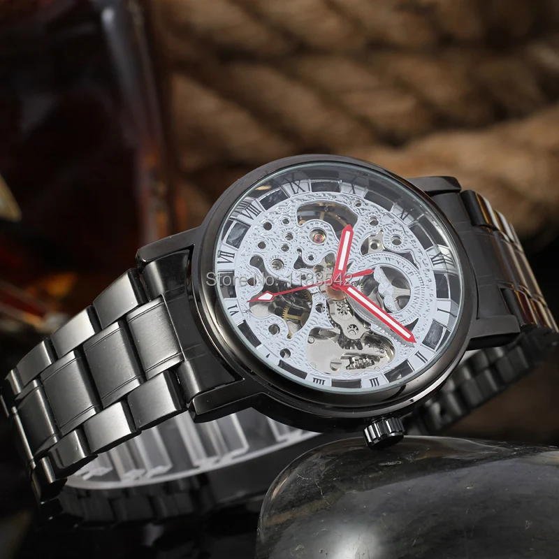 T Winner Мужские автоматические часы Montre браслет красные руки корпус из сплава с