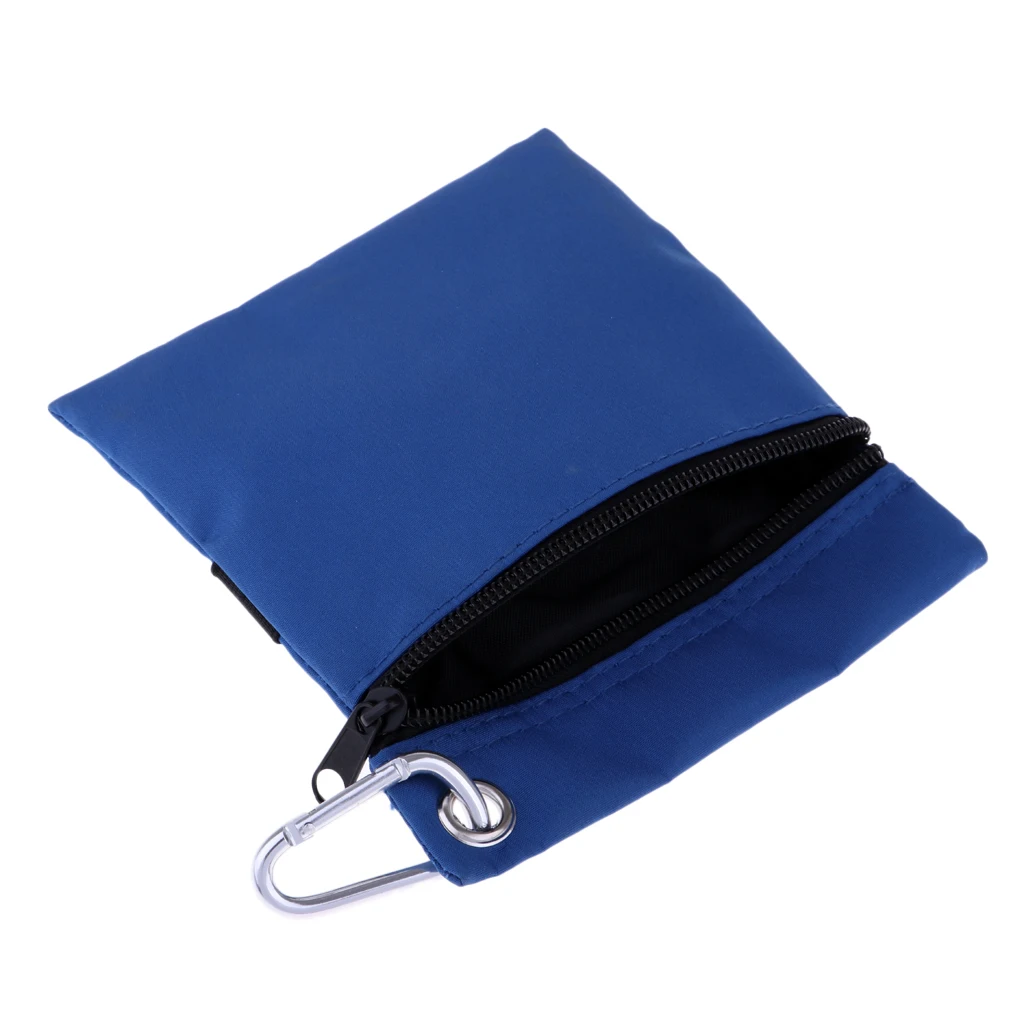 Mini Golf Ball Bag Golf Tees Holder Storage Case Carry Pouch with Waist Carabiner Clip for Golfer Training Practice