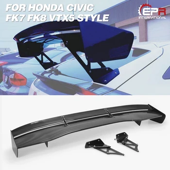 

Carbon VTX Wing Lip For Honda Civic FK7 FK8 VTX5 Style Carbon Fiber Rear GT Spoiler Body Kit Tuning Trim For FK7 FK8 Racing Part