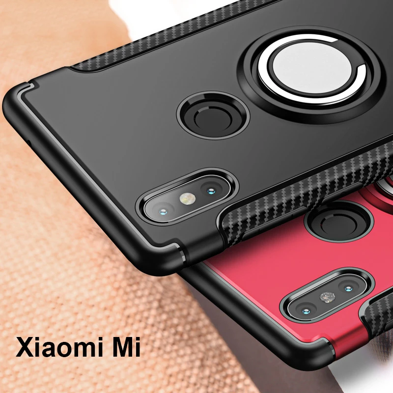 pouch phone Finger Ring 360 Full Protect Case For Xiaomi Mi Mix 2S Mix 2 / For Xiaomi Mi Note 3 Max 3 A1 A2 Cover Case For Xiaomi Mi 6 Mi8 phone pouch case