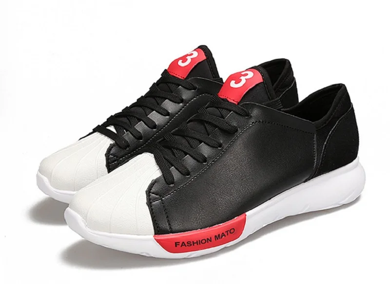 New Spring Autumn Man Sneakers Skateboarding Walking Shoes Leather Breathable Lace Up Flat Light Weight Hard-Wearing Man Shoes (12)