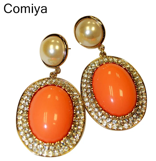 Brand new arrival drop earrings pearl and rhinestone mosaic candy