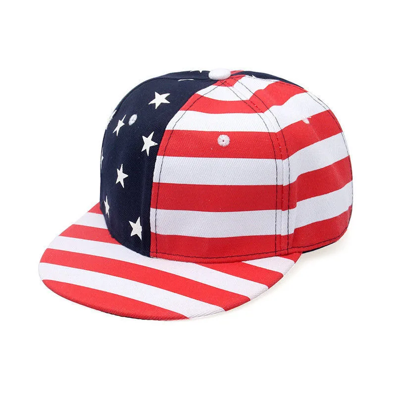 Spring Summer Children Baby Baseball Cap USA Flag Printed Flat Kids