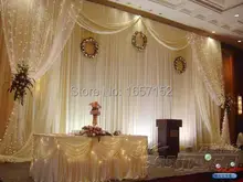 Romance wedding Backdrop Wholesale Stage Backdrop for Wedding Decoration 10ft*20ft Stage Backdrop with Detachable Swag