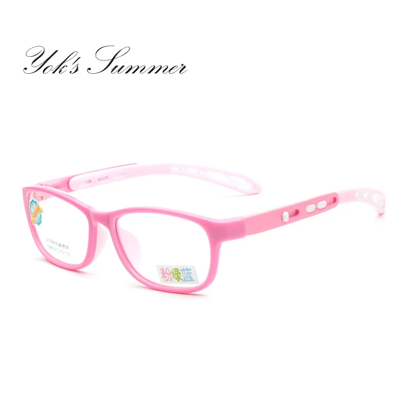 YOK'S TR90 силиконовые двухслойные детские оптические очки, оправа для детей, регулируемые ноги по рецепту, очки для близорукости, дальнозоркости CN1277 - Цвет оправы: C1 Pink