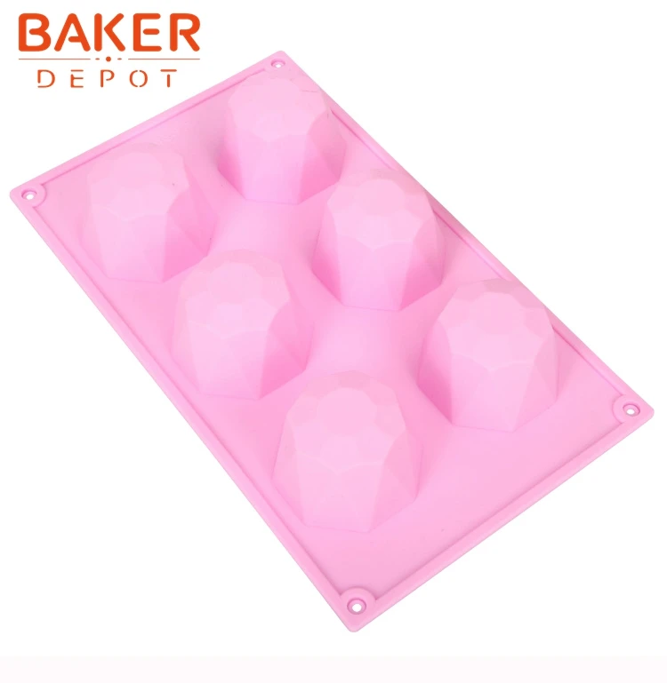 BAKER DEPOT 6 полости силиконовые формы для мыла ручной работы желе пудинг кондитерские формы мусс десерт плесень ромб