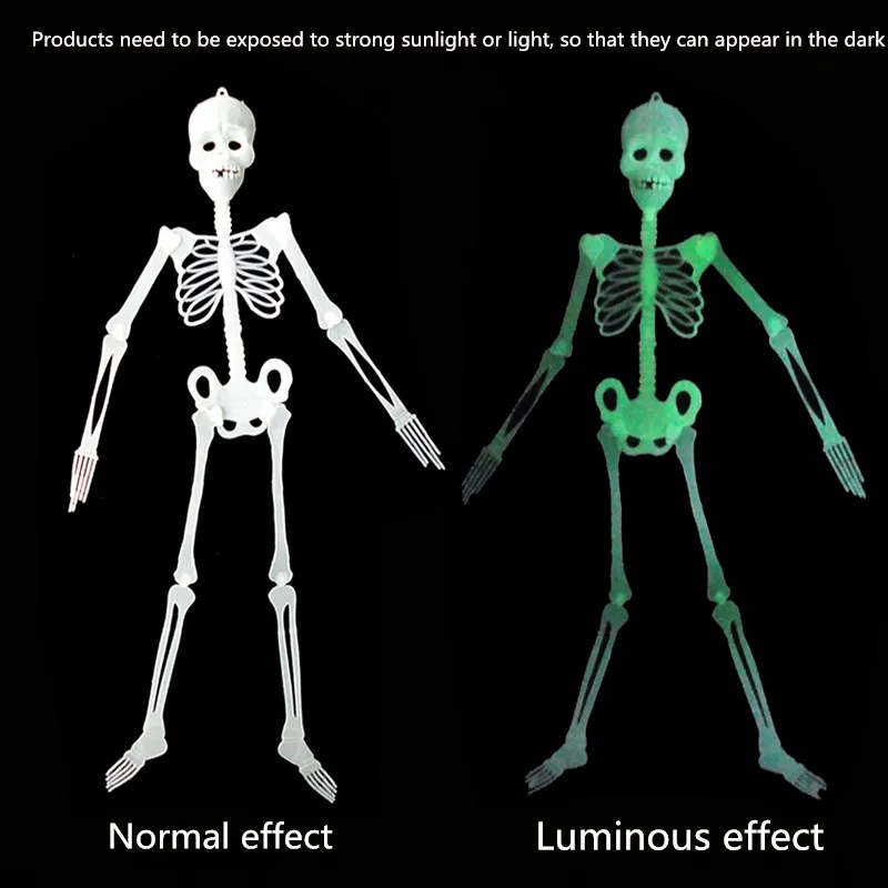 90 см Хэллоуин Декоративный Скелет бар КТВ ужас светящийся скелет светящиеся предметы интерьера игрушка сюрприз подарок