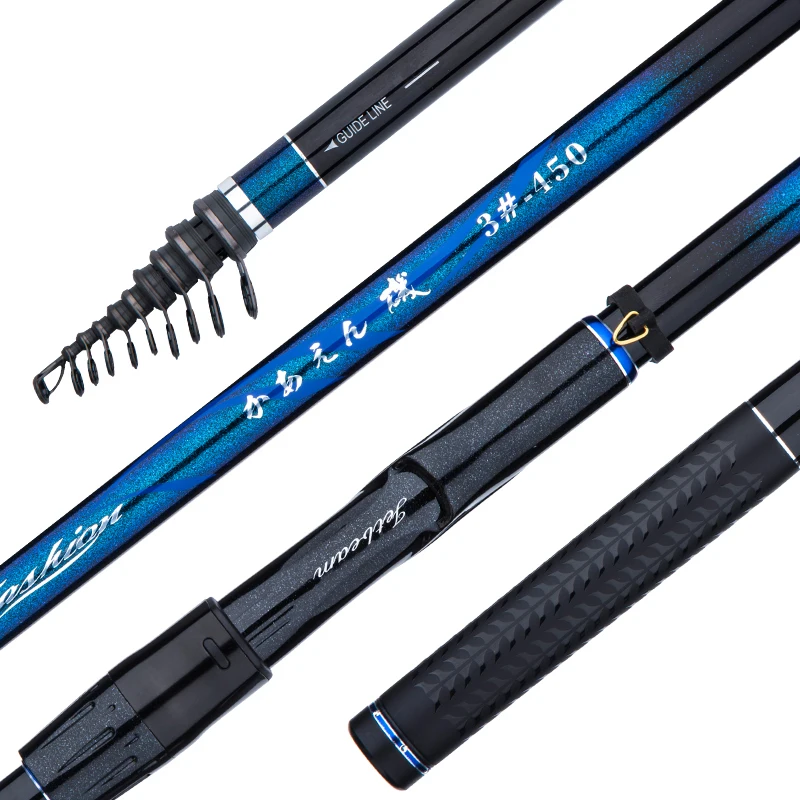 

3.6M-6.3M High Carbon Rock Fishing Rod Hand Telescopic Long Sections Ultra Light Super Hard Fishing Pole Reel Set Fishing Gear