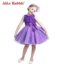 Моана Aile кролик принцесса платье с цветочным узором для девочек летнее платье-пачка на свадьбу День рождения Платья для девочек Детский костюм для подростков