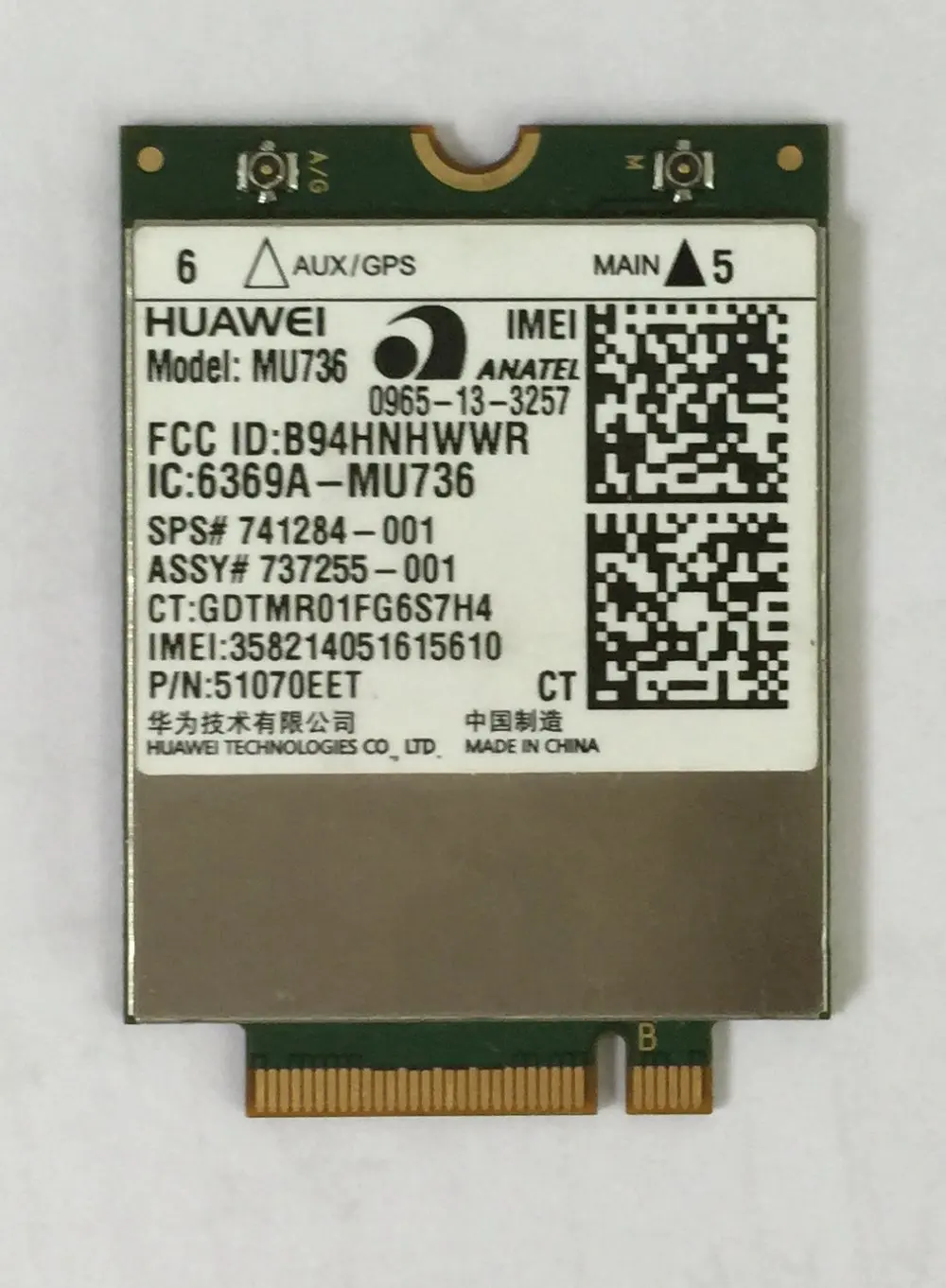 HUAWEI 3G LTE модуль MU736 четырехдиапазонный разблокированный GPS NGFF AT&T Swisscom DT для