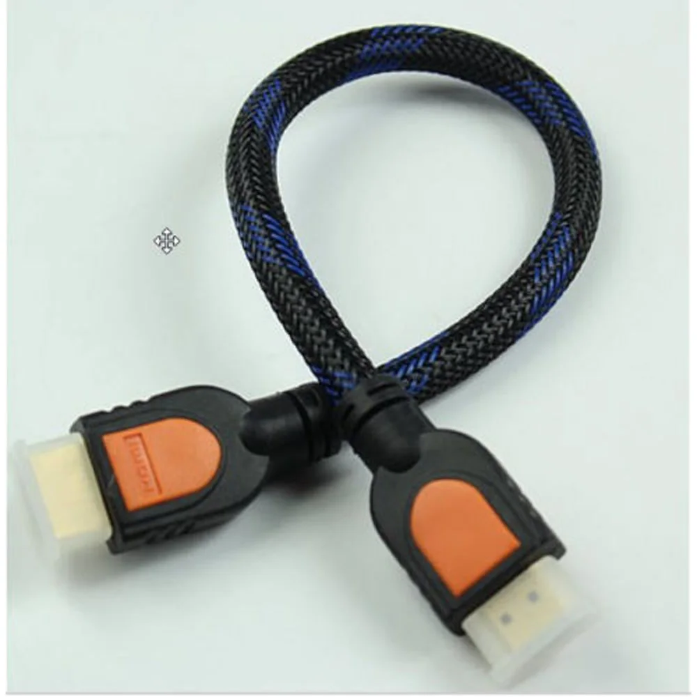 1 фут HDMI кабель для HD tv 3D 1080p 1,4 плетеный кабель с разъемом HDMI 30 см HDMI штекер HDMI Мужской адаптер кабель передачи данных