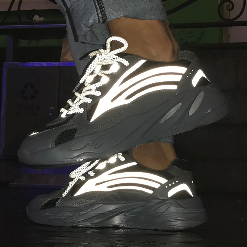 

2019 Trendy Leather Reflective Women Sneakers Retro Running Shoes for Men Platform Sport Shoes Chunky Jogging Walking Mens Shoes