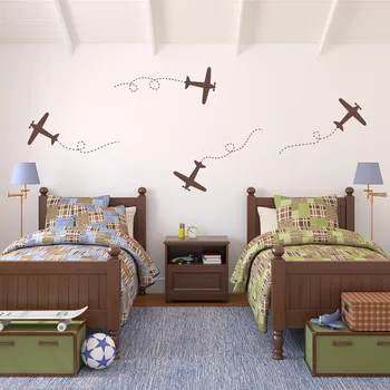 

Large Airplanes Childrens Wall Art Nursery Decor Wall Stickers Airplane Theme Kindergarten Kids Room Wall Stickers Child T170407