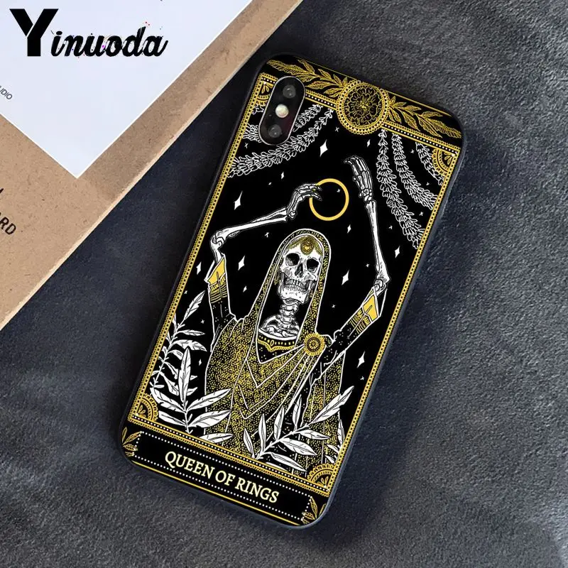 Yinuoda Death Tarot TPU черный чехол для телефона iPhone 6S 6plus 7 7plus 8 8Plus X Xs MAX 5 5S XR - Цвет: A8