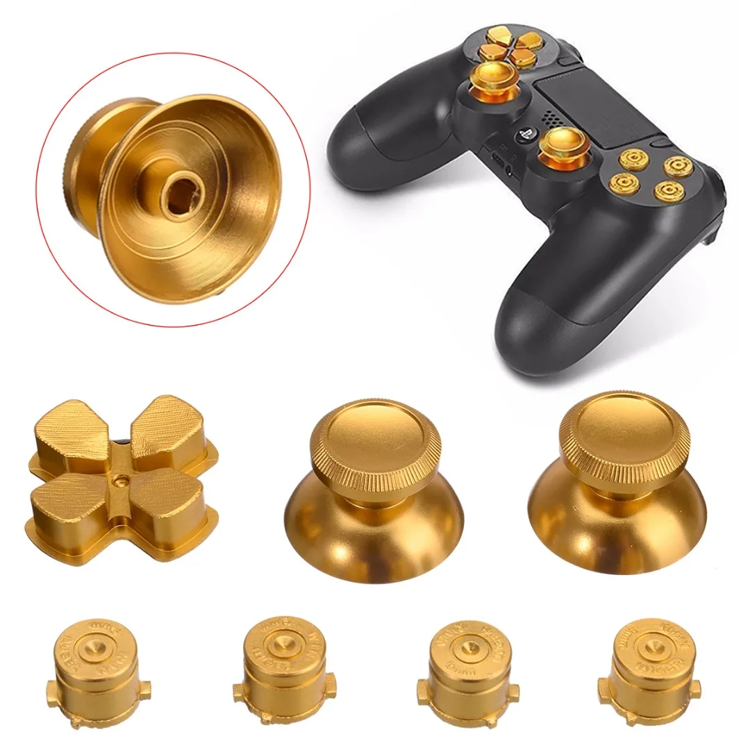 

1 Set Alloy Metal Bullet Buttons Thumbsticks Cap Kit For PS4 Controller Gamepad Controller