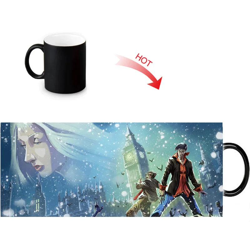 

Gift Box Packed Dylan Dog Morphing Mugs DIY Custom Morph Mug Heat Color Transforming Tea Cofee Milk Water Cup 350ml