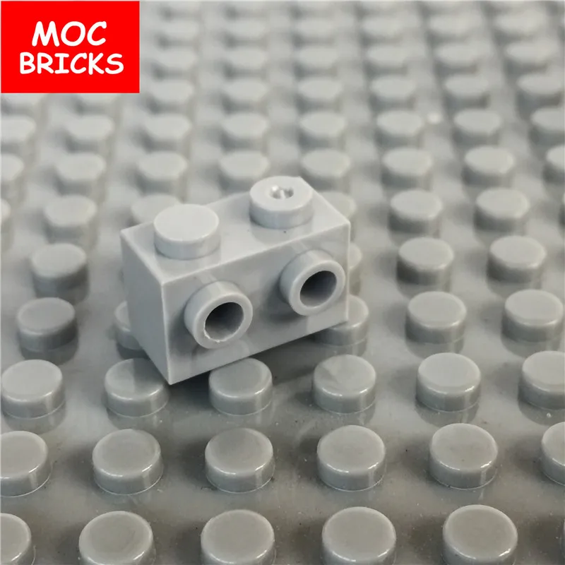 10 шт./лот кубики moc светло серый и коричневый 1x2 модифицированные кирпичные