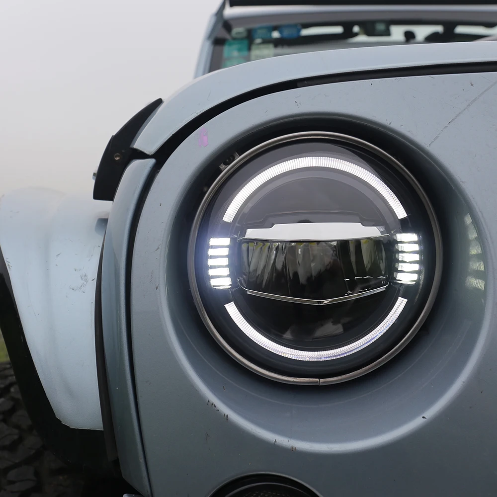 

Led Headlight 7 Inch Hi-Lo 50W 5000lms 3000lm for Moto Bike Jeep Wrangler 1997-2016 Lada Niva Offroad 4x4