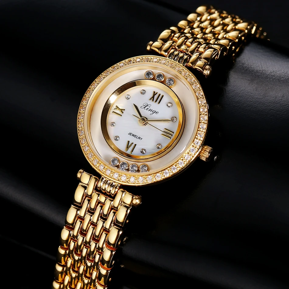 

Watch Xinge Top Brand Luxury Women 3A Zircon Crystal Bracelet Quartz Watch Women Dress Business Fashion Watch S0358