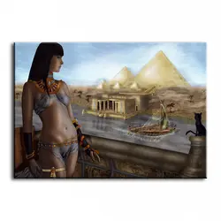 Домашний декор моделирование картина маслом на холсте Печать пирамиды Египта и Клеопатры Египет голый красота картина маслом 161102803