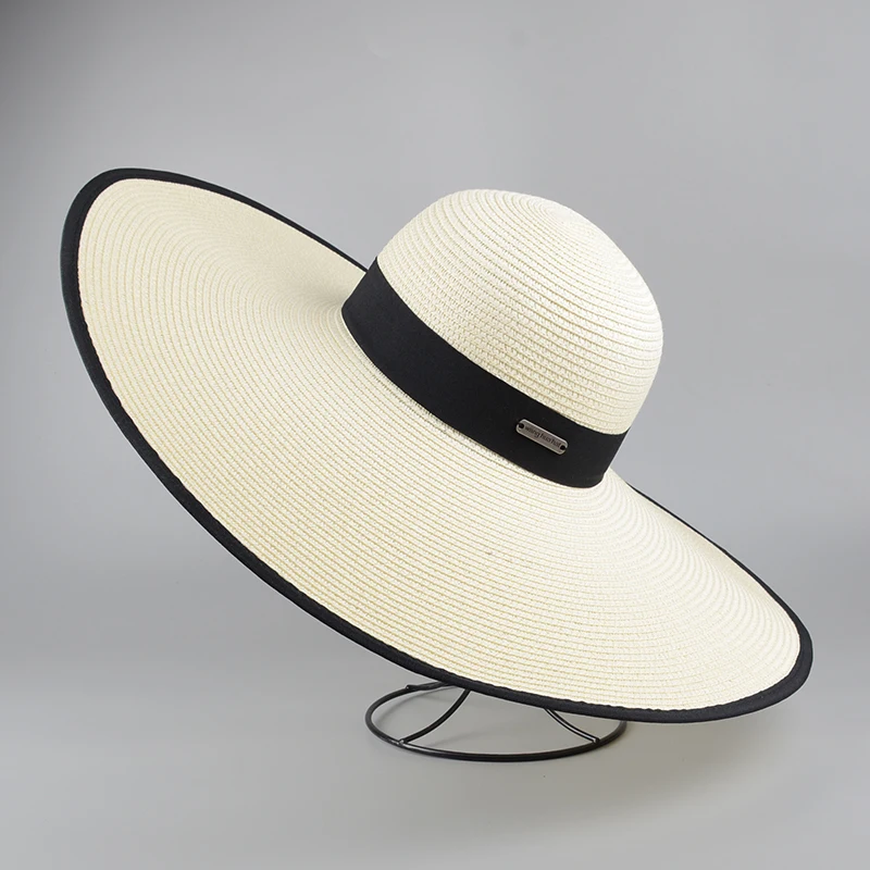 HT1129 New Summer Floppy Straw Hats Foldable Beach Hats for Women