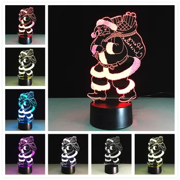 

Christmas Indoor 3d Light Led Usb 3d Table Lamps Power Bank Luminarias Tremote Switch 7 color change Desk Lamp