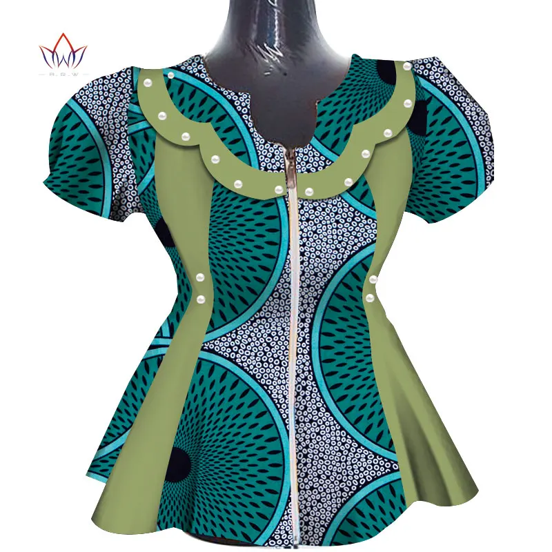 2019 африканская Дашики печати Топы рубашка для женщин Африка современный стиль Bazin Riche Топы Плюс Размер традиционная Женская одежда WY5019