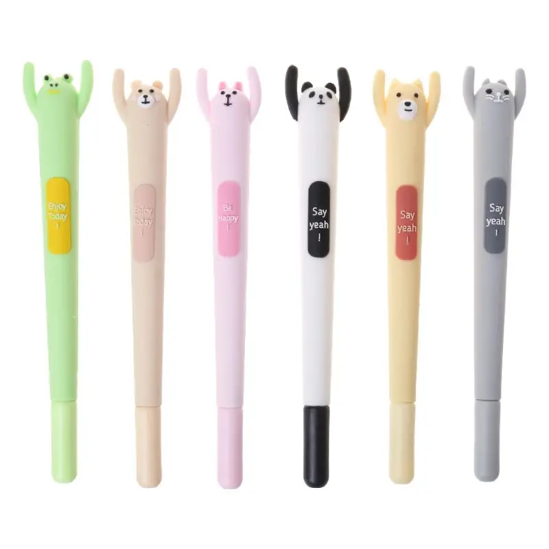 

16cm Cute Kawaii Cartoon Gel Ink Pen Ballpoint 0.5mm Hands Up Black Ink Writing Stationery Student Gifts