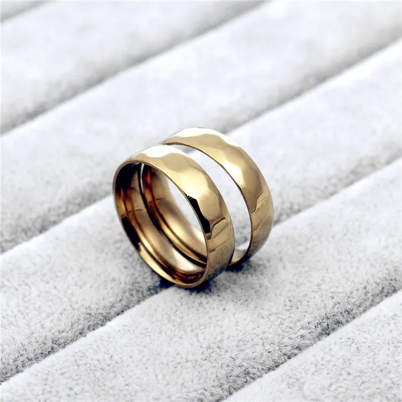 316L титановое кольцо на палец из нержавеющей стали 18KGP для мужчин и женщин обручальное мужское Т-образное кольцо Размер 17 18 19 20 21 мм