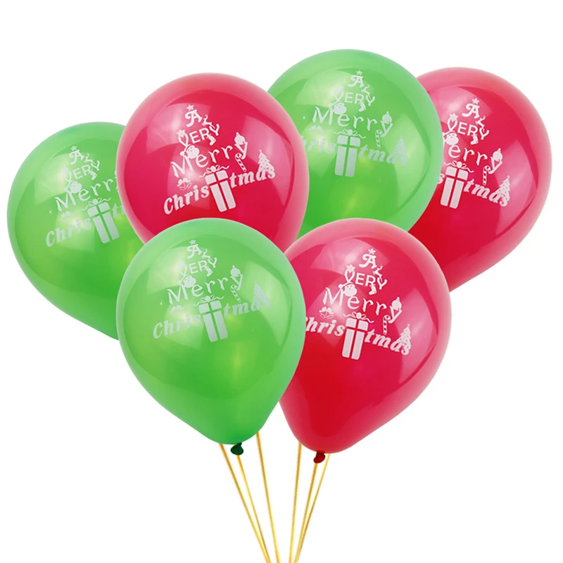 

10Inch Red Green Merry Christmas Latex Balloons Confetti Balloon Helium Balls Christmas Party Decorations Happy New Year