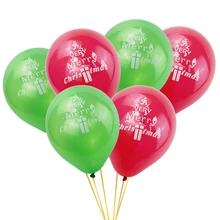 10Inch Red Green Merry Christmas Latex Balloons Confetti Balloon Helium Balls Christmas Party Decorations Happy New Year