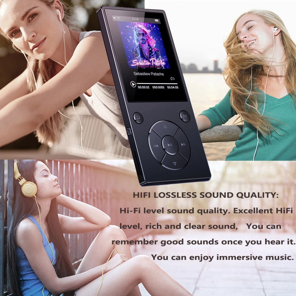 Портативный MP4 плеер с динамиком 16 Гб Bluetooth 4 0 Hifi 2 экран музыкальный fm радио запись
