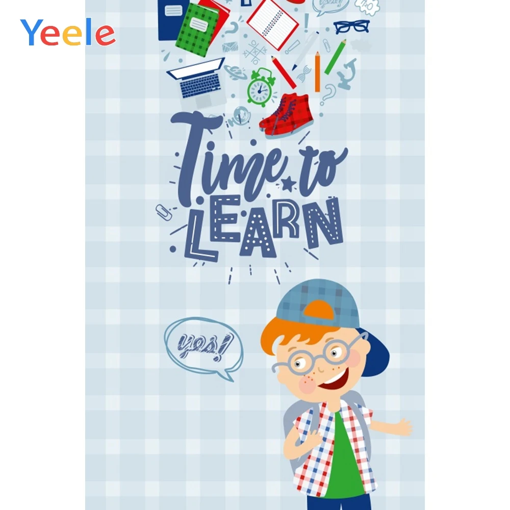 

Yeele Welcome Children Boy Back To School Learn Photography Background Baby Study Time Custom Photocall Backdrop Photo Studio