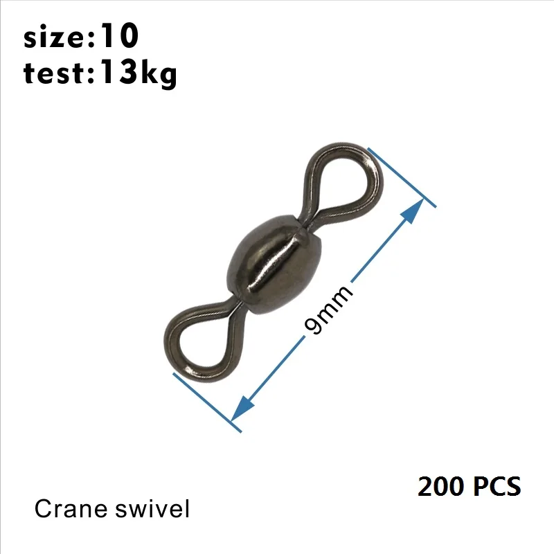 HXY шт(от 200 до 5) Размер(от 10 до 10/0) Вертлюги для рыболовных кранов с твердым кольцом, разъем для рыболовных крючков, аксессуары для рыболовных снастей - Цвет: 10     200PCS
