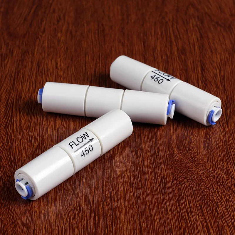 

RO Flow 450cc Restrictor with 1/4" PE Hose Quick Connector Reverse Osmosis Aquatium Fitting RO Water Filter Parts