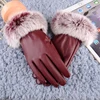 Naiveroo Touch Screen Gloves PU Leather Women Gloves Waterproof Faux Rabbit Fur Thick Warm Spring Winter Gloves Christmas Gifts ► Photo 3/6