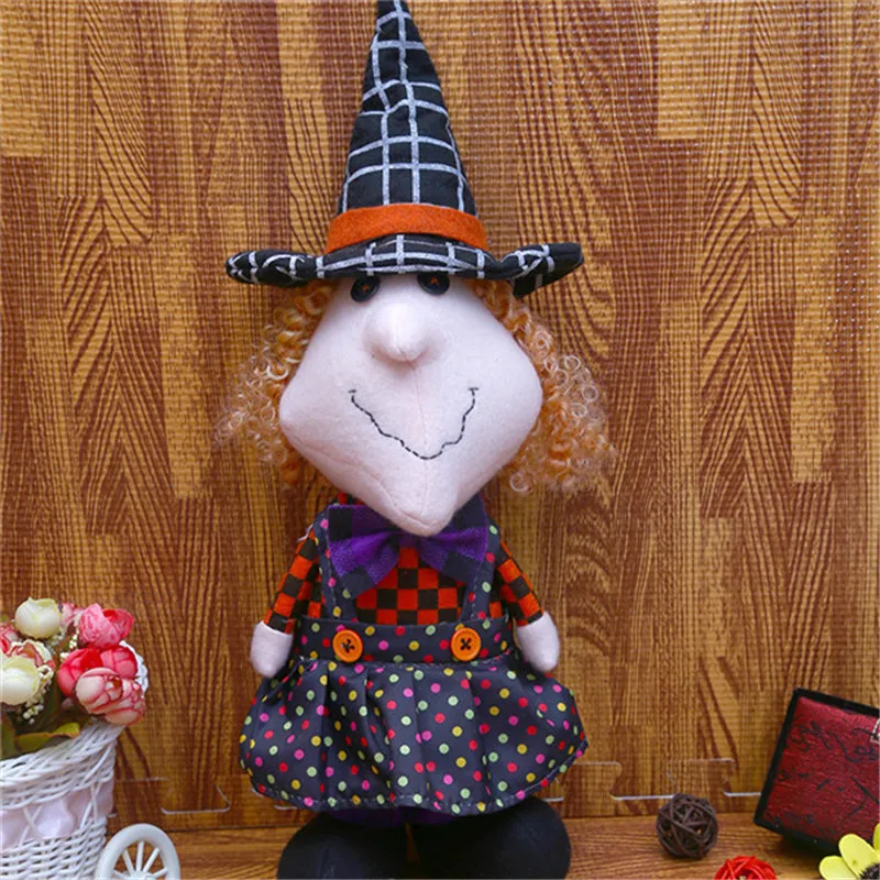 Halloween Fright Night Dolls Witch Ghost Black Cat Pumkin Elf Plush Toys Christmas Kids Friends Gift Cartoon Cosplay Decor  (6)