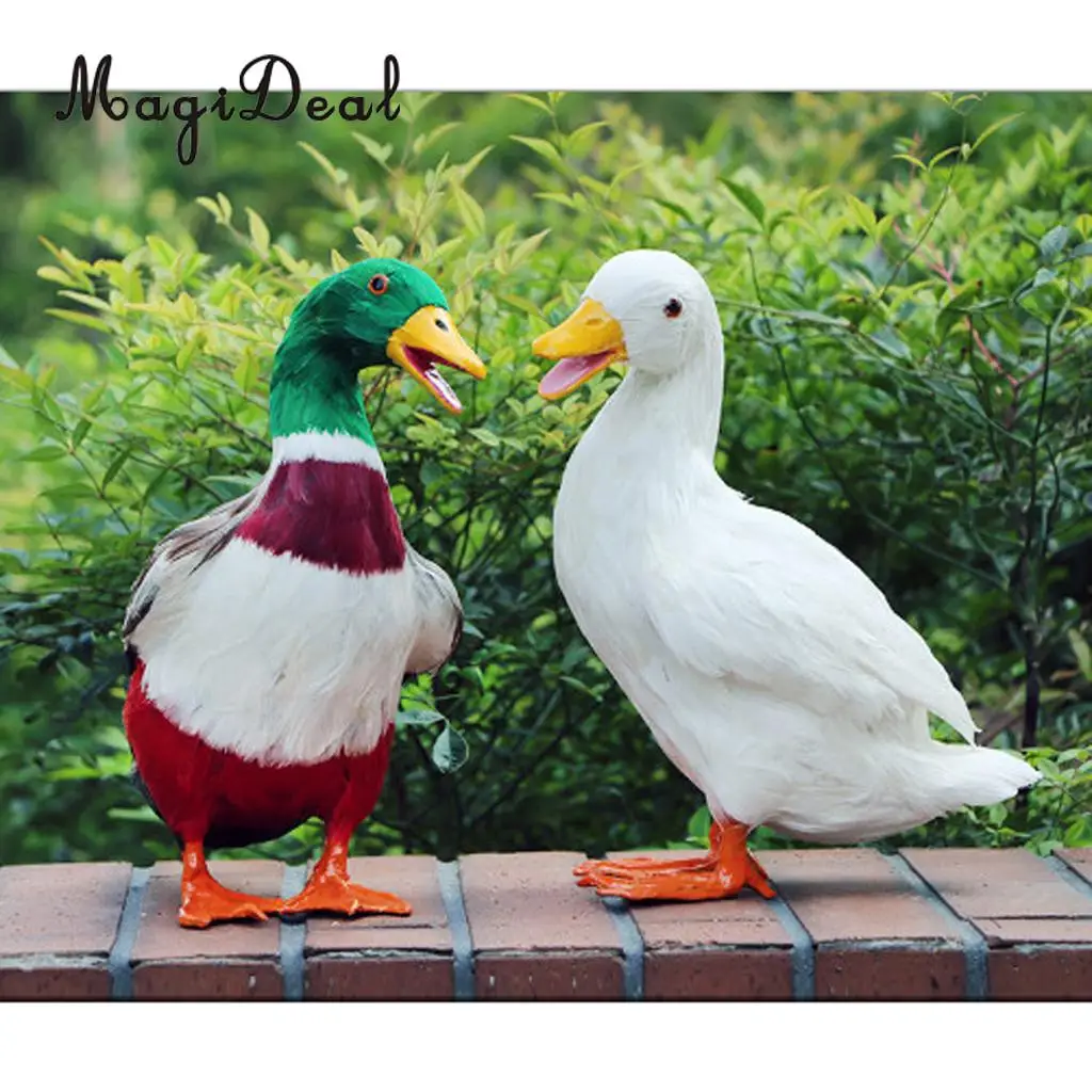 MagiDeal Various Realistic Duck Ornament Figure Outdoor Home Garden Water Pond Decoration DIY Vivid Artificial Feather Craft