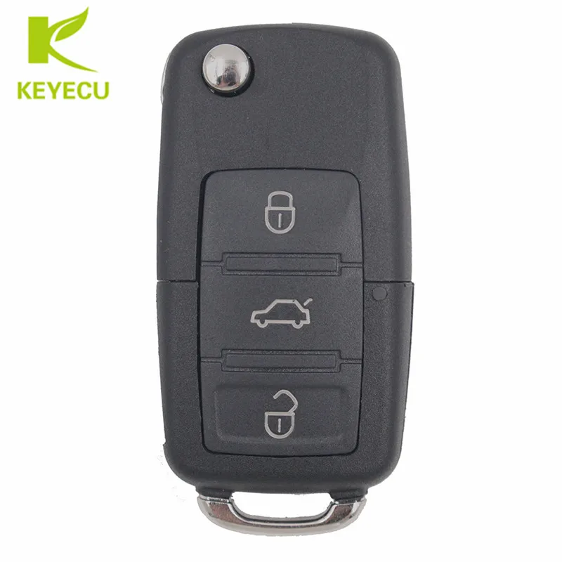 KEYECU 10 шт. складной дистанционный ключ с 3 кнопками 434 МГц ID48 для VW Seat Skoda 1J0 959 753 DA |