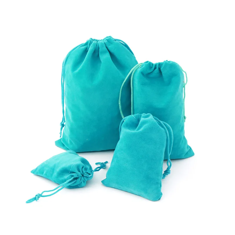 50 шт. 13x18 см бархатные сумочки мешочки с завязками ювелирные изделия дисплей контейнер для бисера сумки для хранения свадьба день рождения подарок на праздник сумки - Цвет: Lake Blue