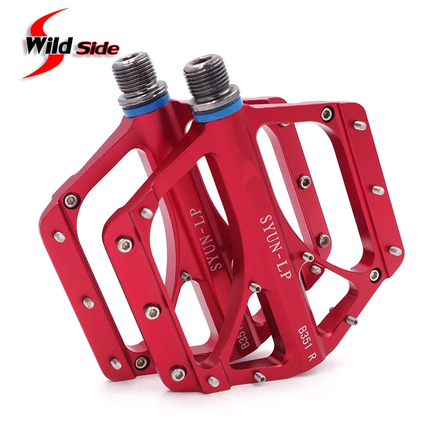 

SYUN-LP Hot Sale Bike Pedals Aluminum Alloy Foot Pegs Cr-Mo MTB Flat Bicycle Pedals 106*102*15mm Bicicleta MTB Cycling Parts