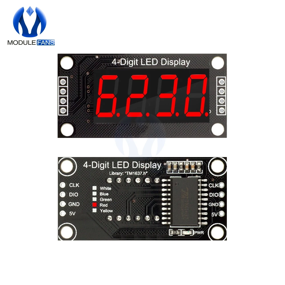0.36" TM1637 7 Segments Digital Display Tube 4-Digit LED Module Board for Arduino