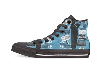 

Gintama Katsura Kotaro Quotes Design breathable Casual High Top lace-up Canvas shoes sneakers For Drop shipping