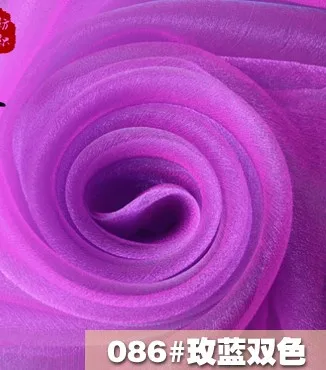 Двухцветная двухцветная ткань из органзы, Блестящий Мягкий светильник, ткань для занавесок, 3 метра за штуку - Цвет: ROSE-BLUE