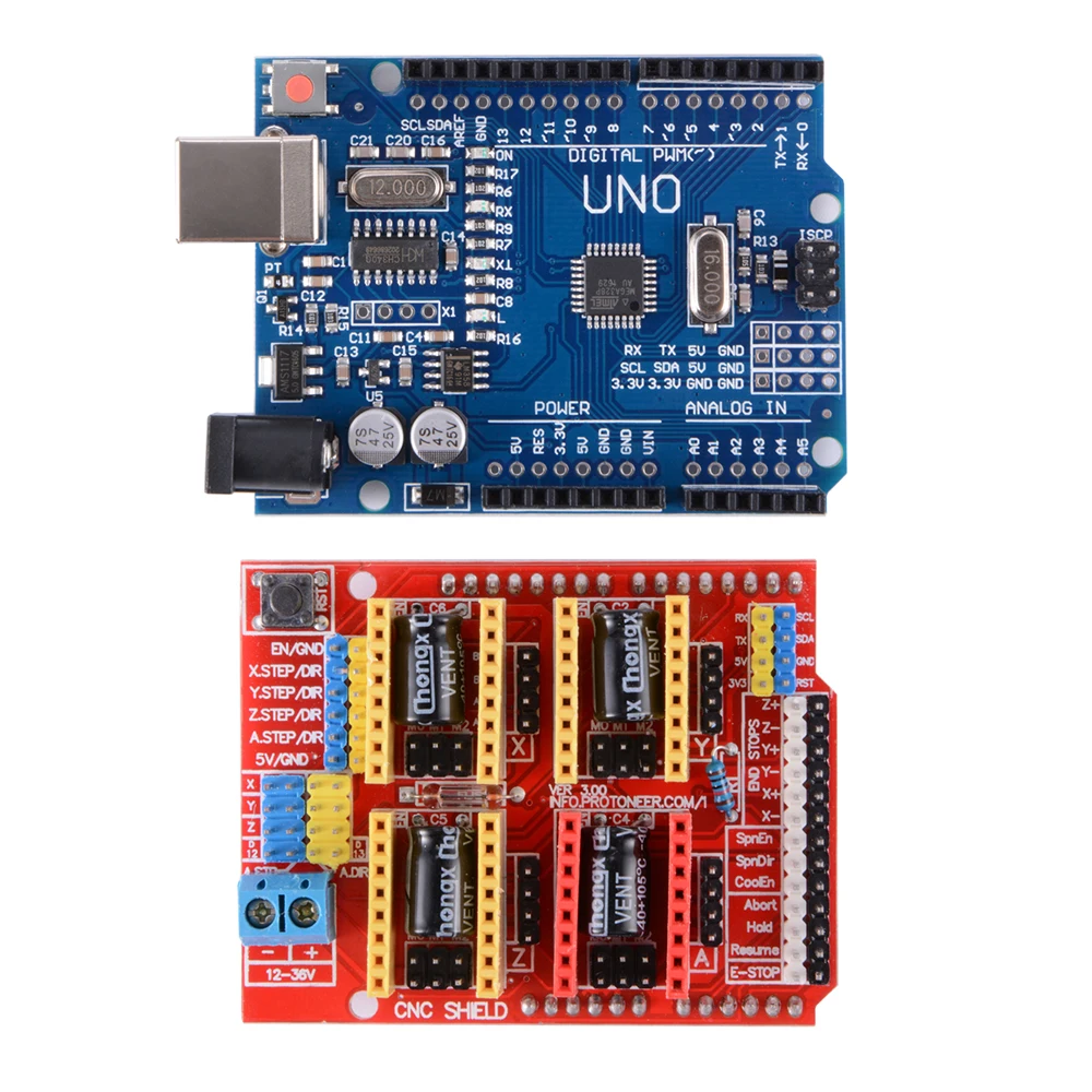 CNC Shield V3.0 4Pcs A4988 Driver For Arduino 3D Printer TE623 UNO R3 Board CNC Shield V3.0 4Pcs A4988 Driver For Arduino 3D Printer TE623 UNO R3 Board